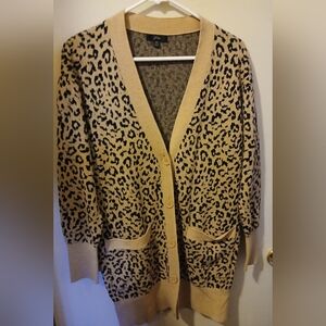 J.Crew Leopard Print Button-Up Cardigan Sweater